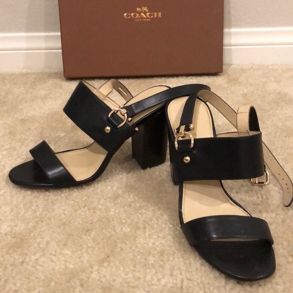 Coach Black Strap Heels